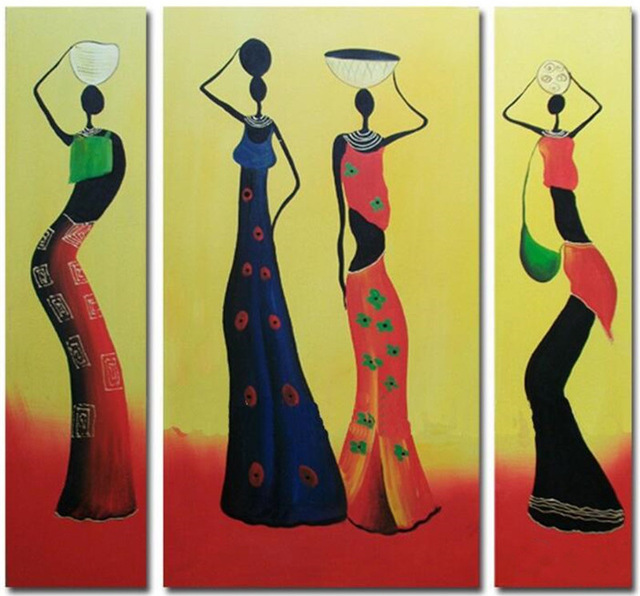 640x596 Large Abstract African Women Paintings Handpainted Figure Oil - Large African Woman Painting