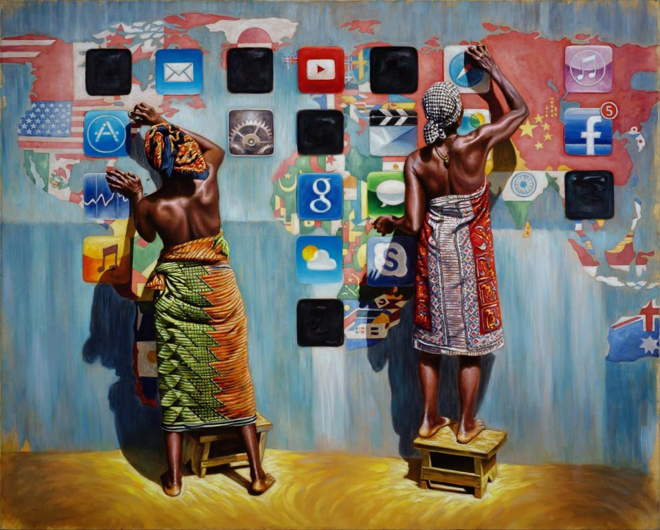 960x770 African Lifestyle Paintings By Ali Hassoun Farabale Africa - Large African Woman Painting