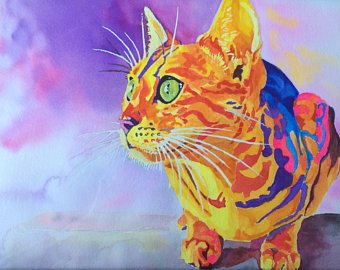 340x270 Large Cat Painting Etsy - Large Cat Painting