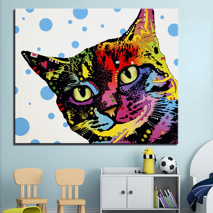 850x850 Large Size Print Oil Painting Wall Painting The Pop Cat Home - Large Cat Painting