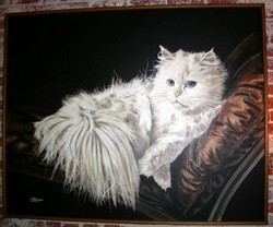 250x208 Letterman Cat Paintings - Large Cat Painting