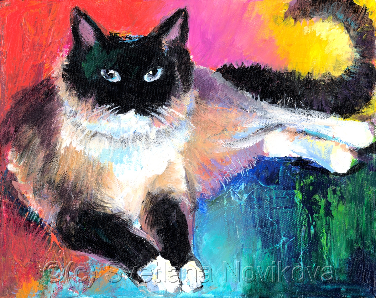 1200x951 Painting Ragdoll Cat Painting (Original Art By Svetlana - Large Cat Painting