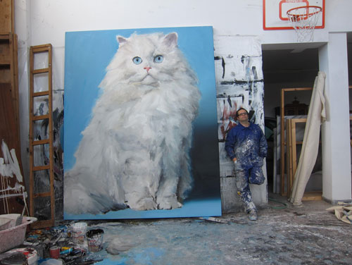 500x376 The Morning Funnies The Kardashians Met The Kardashians + A Big - Large Cat Painting