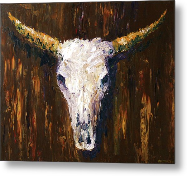 600x565 Large Cow Skull Acrylic Palette Knife Painting Painting By Mark - Large Cow Painting