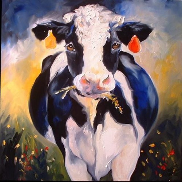 640x640 Large Cow Painting Best Practical - Large Cow Painting