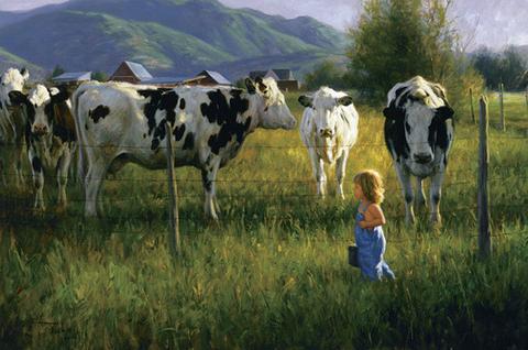 480x318 Paintings And Drawings Cow Art And More - Large Cow Painting