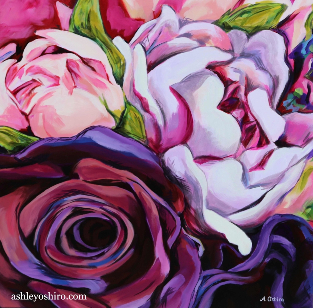 1000x986 Large Floral Ashley Oshiro - Large Floral Painting
