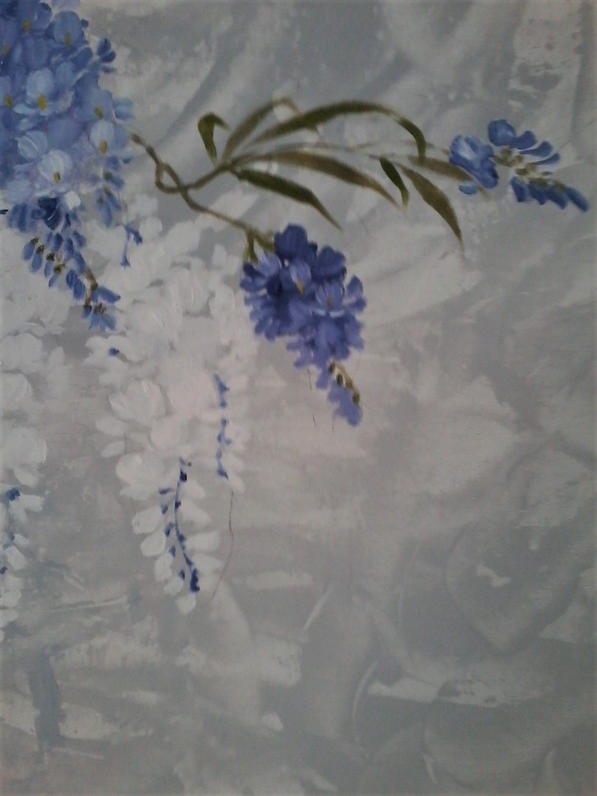 1200x1600 Painted Blue Wisteria. Large Floral Painting. Flower Painting - Large Floral Painting