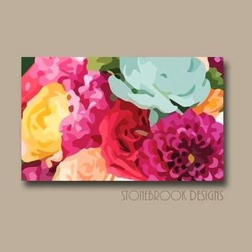 354x354 Floral Canvas Wall Art Large Floral Meadow Abstract Canvas Art - Large Floral Painting