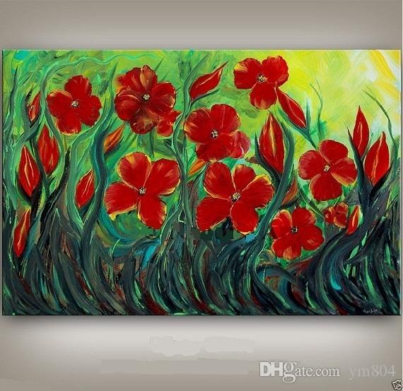570x554 Best Framed Flower Art Large Flower Painting Contemporary Abstract - Large Flower Painting
