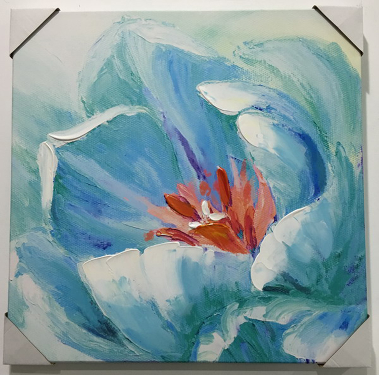 750x741 China Wholesale Large Flower Oil Paintings Stretched Canvas Art - Large Flower Painting