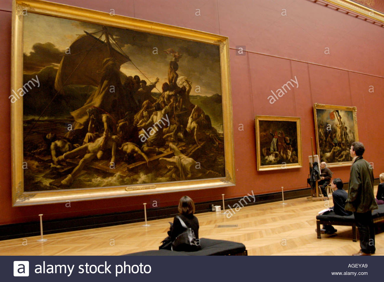 1300x953 Large Format Paintings Inside The Louvre Paris France Stock Photo - Large Format Painting
