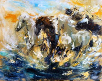 340x270 Horse Painting Etsy - Large Horse Painting