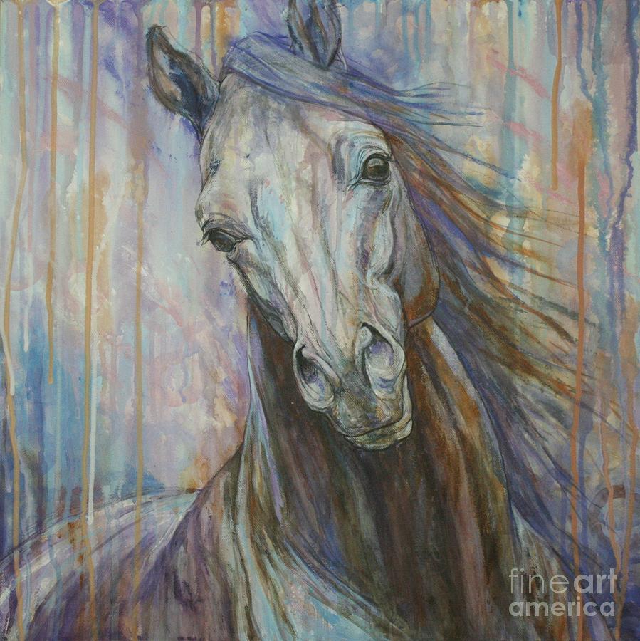 899x900 Tempest Painting By Silvana Gabudean Dobre - Large Horse Painting