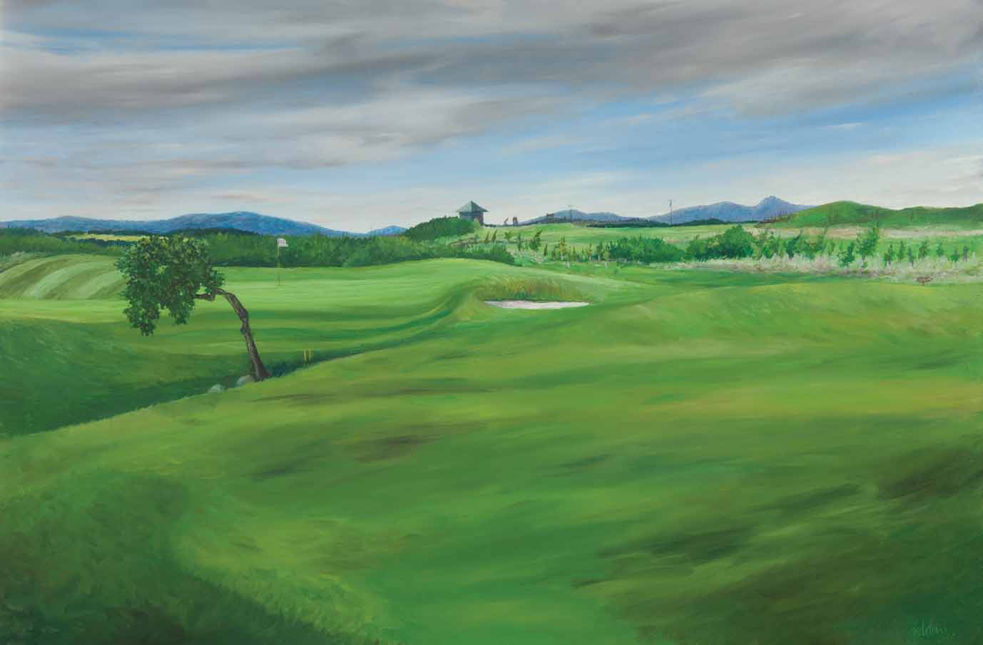1378x905 Large Golf Landscape Oil Painting - Large Landscape Painting