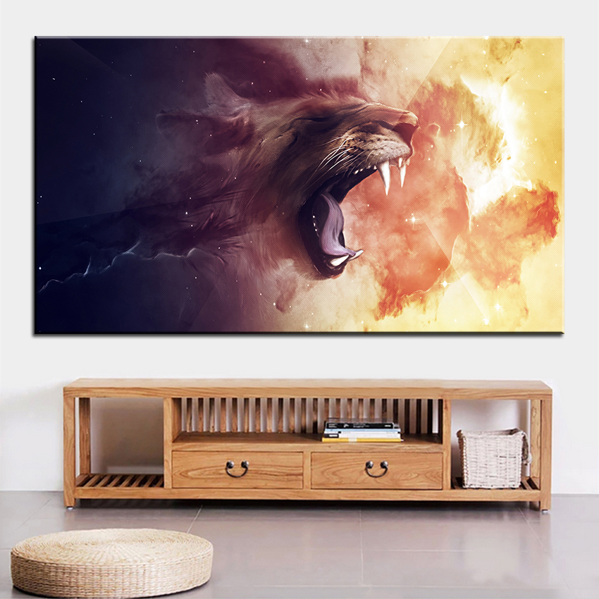 850x850 Large Size Printing Oil Painting Lion Wall Painting Decor Wall Art - Large Lion Painting