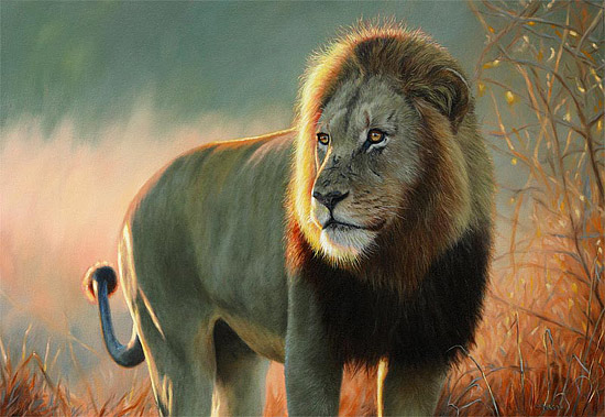 550x379 Lion Painting - Large Lion Painting