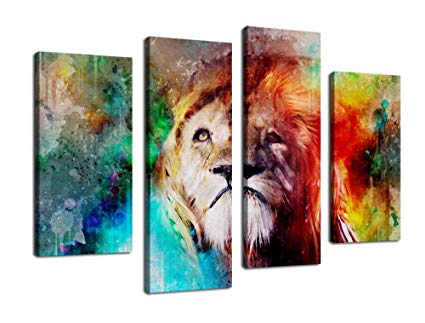425x323 Yearainn Lion Wall Art Canvas Painting Framed - Large Lion Painting