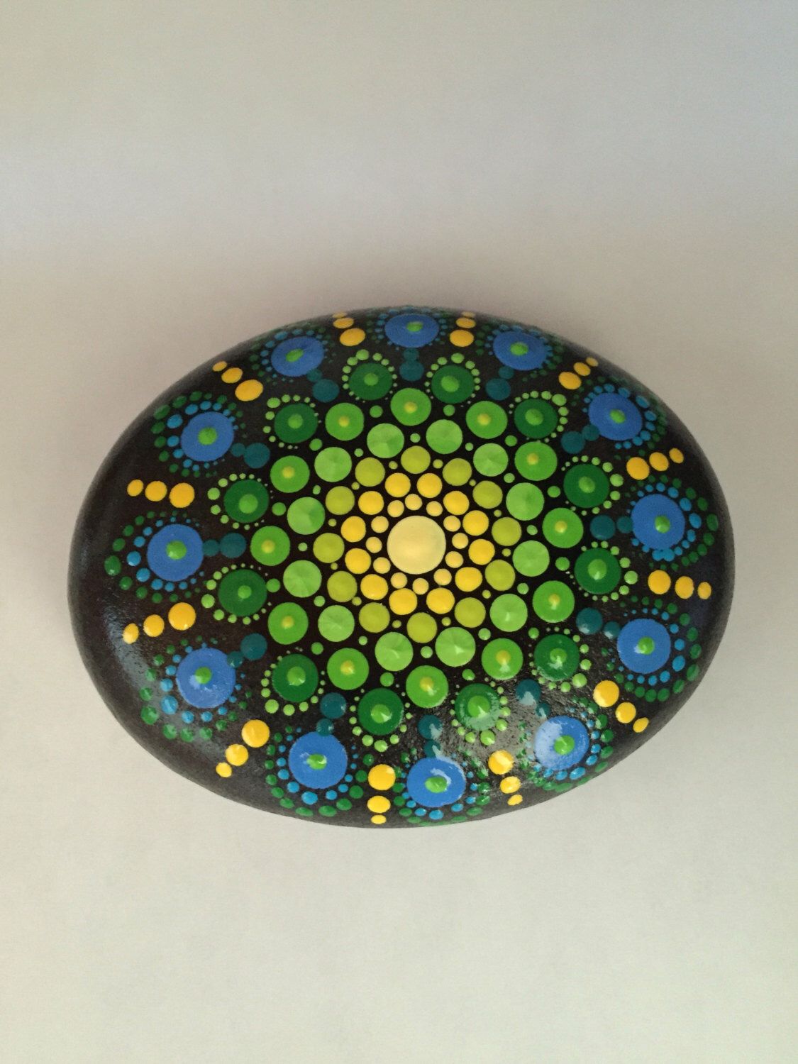 1125x1500 Large Mandala Stone Hand Painted Rock Dot Painting Meditation - Large Mandala Painting