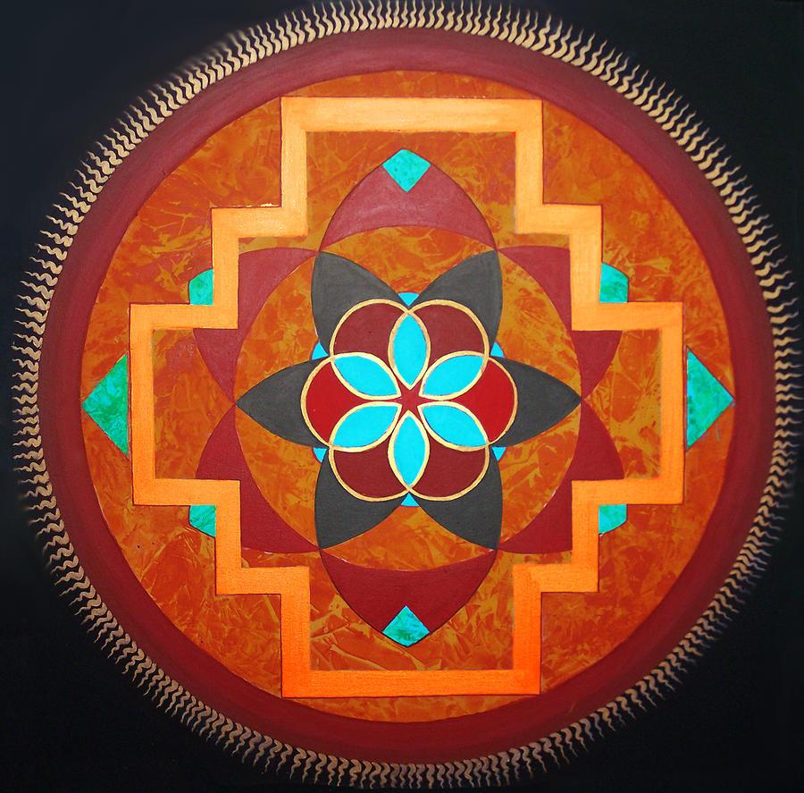 900x887 Royal Mandala Acrylic Painting By Tim Rampy - Large Mandala Painting