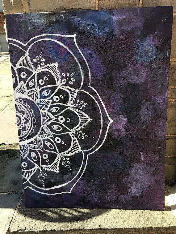 570x760 Large Canvas Mandala Painting By Thecrimsoncollection On Etsy - Large Mandala Painting