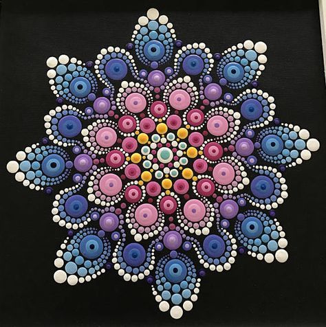 474x476 Large Framed Original Hand Painted Acrylic Mandala Painting - Large Mandala Painting