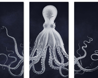 340x270 Large Octopus Poster Etsy - Large Octopus Painting