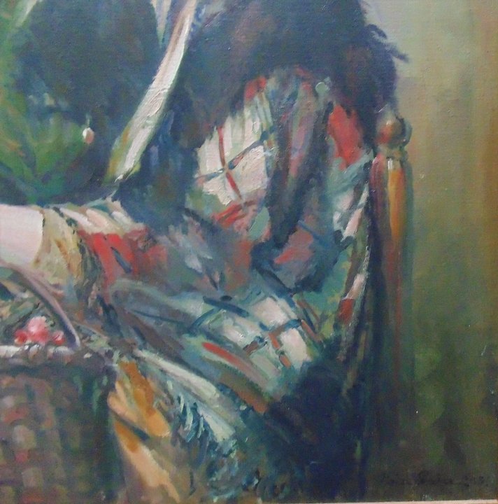 712x720 Large Oil Painting Illustration Art Portrait Of A Woman - Large Oil Painting