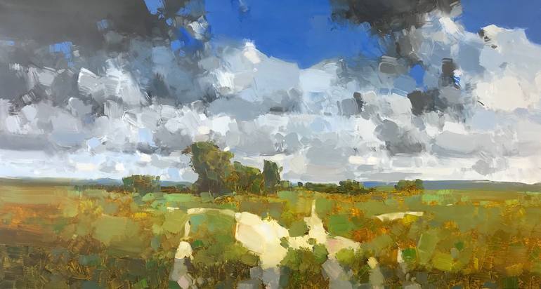 770x412 Saatchi Art Meadow Path, Original Oil Painting, Large Size - Large Oil Painting