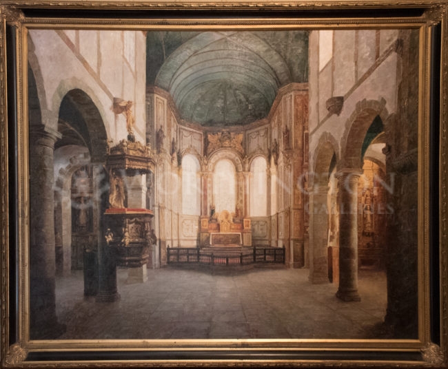 650x536 Stunning Very Large Oil Painting Of Italian Cathedral By Steven - Large Oil Painting