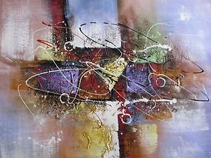 300x225 Colorful Abstract Large Oil Painting Canvas Modern Original - Large Oil Painting
