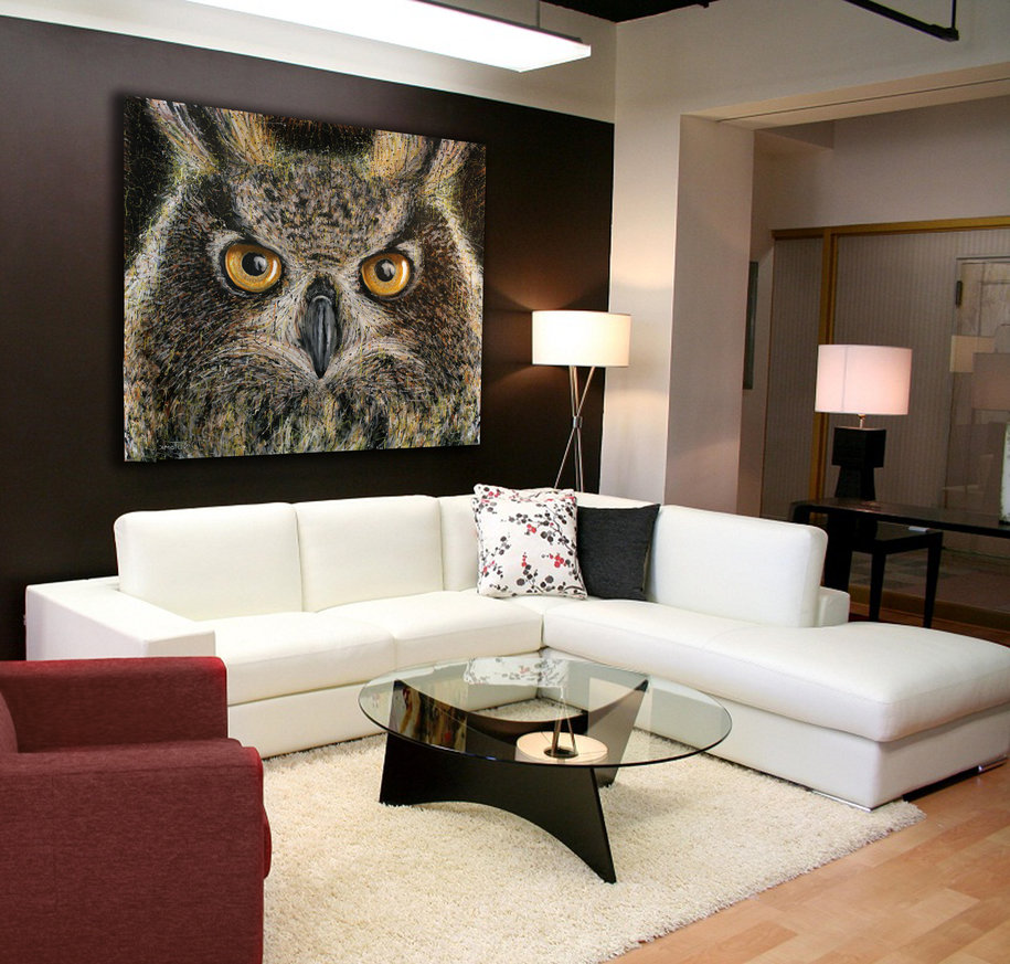 915x873 Large Owl Painting For Sale! By Atomiccircus - Large Owl Painting