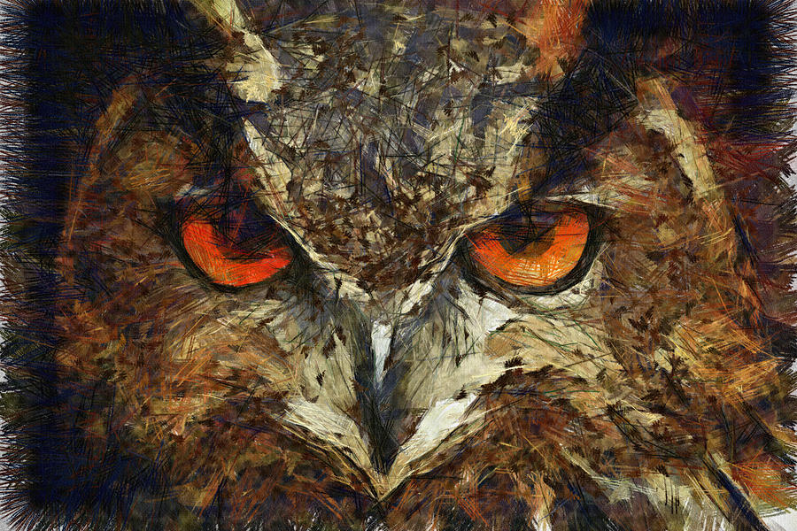 900x600 Sharpie Owl Painting By Inspirowl Design - Large Owl Painting