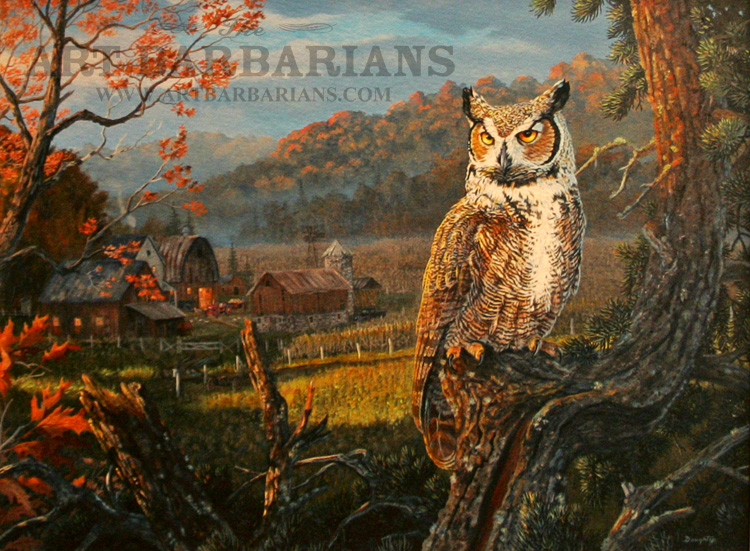 750x551 Wildlife Art Prints Plus Original Paintings With A Wide Selection - Large Owl Painting