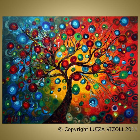 570x570 Original Large Painting Seasons Serenade Modern Abstract Fantasy - Large Painting