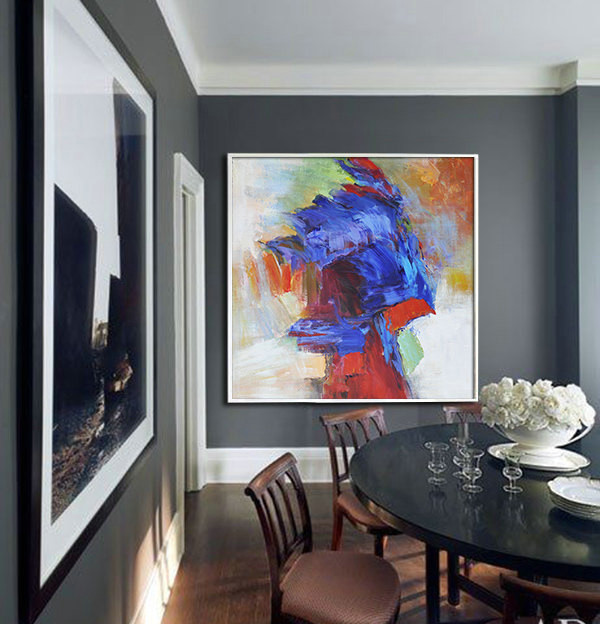 600x624 Hand Made Large Acrylic Painting On Canvas, Abstract Art Decor - Large Painting Canvas