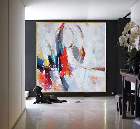 570x523 Handmade Large Contemporary Art Canvas Painting By Celineziangart - Large Painting Canvas