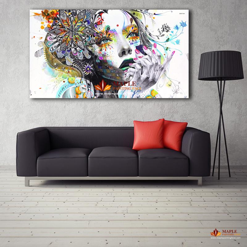 800x800 Large Canvas Painting Modern Wall Art Girl With Flowers Oil - Large Painting Canvas