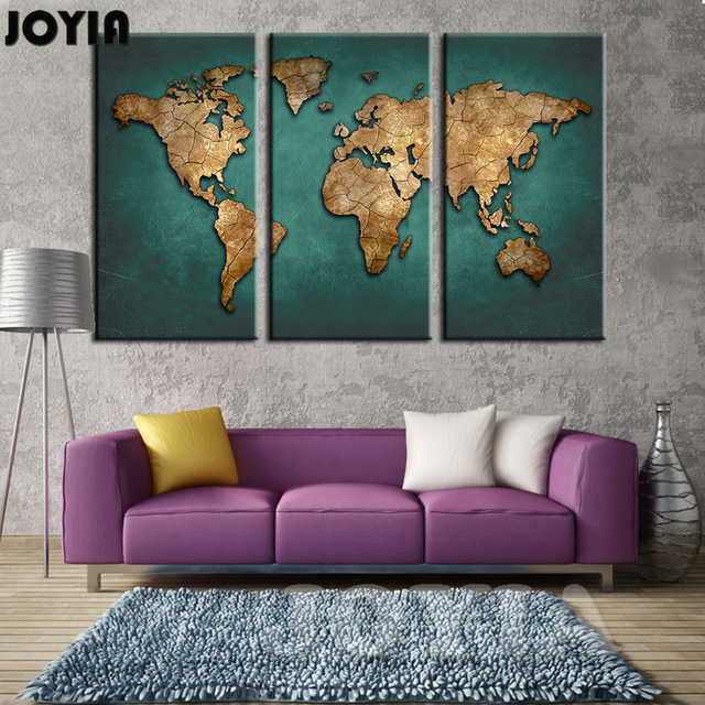 640x640 World Map Wall Painting Canvas Art Large Abstract Maps Forum Dark - Large Painting Canvas
