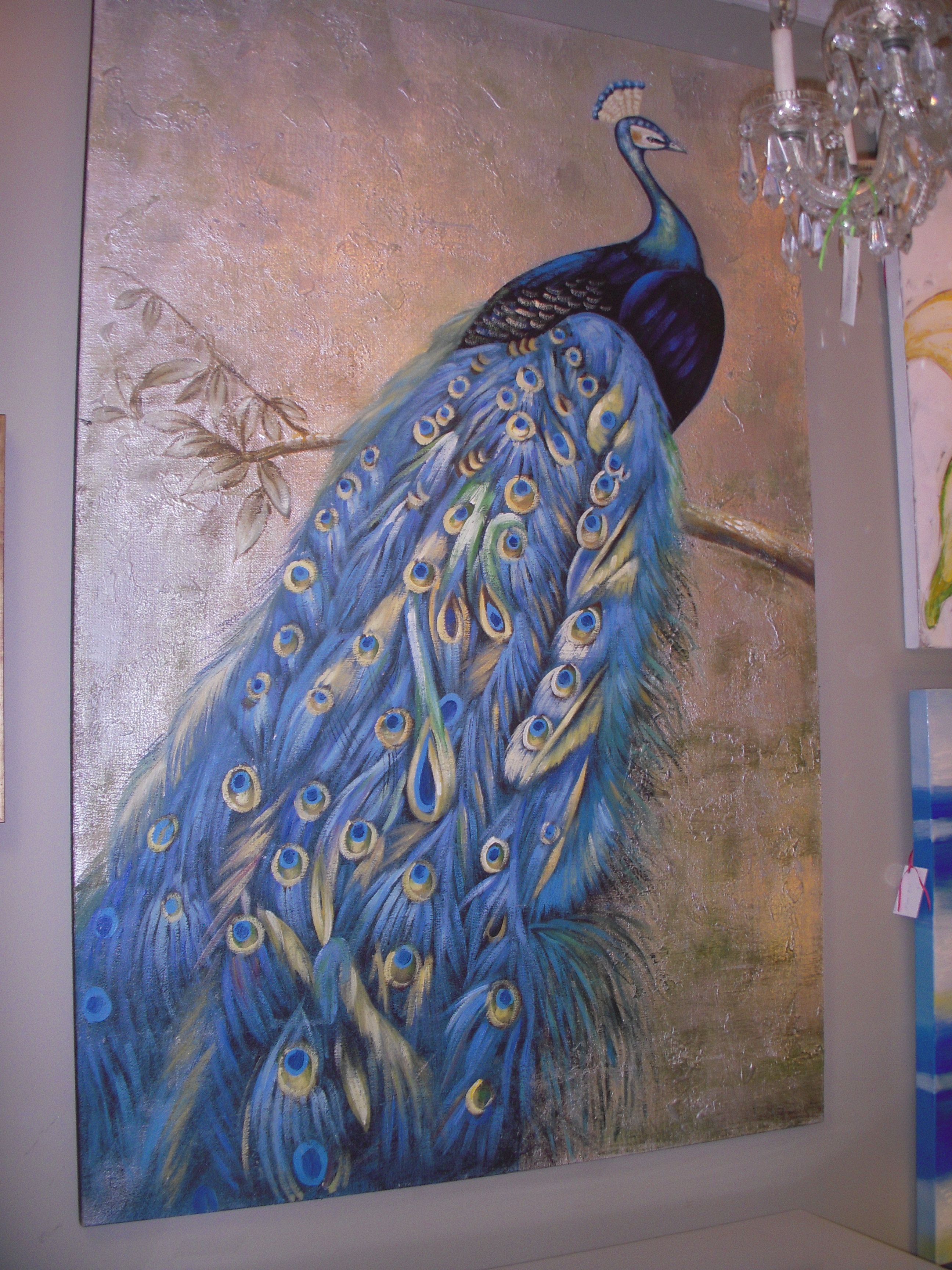 2592x3456 Large Peacock Painting St. Johns Antique Amp Design - Large Peacock Painting