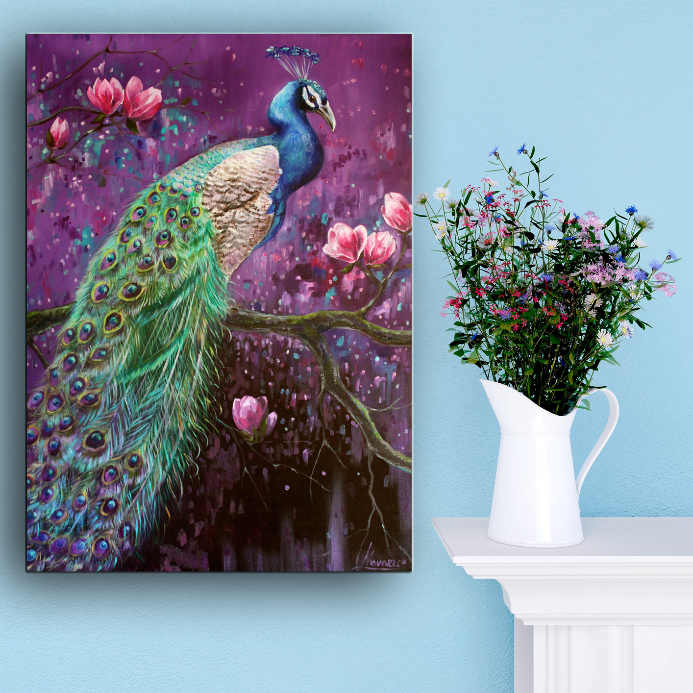 Large Peacock Painting at PaintingValley.com | Explore collection of ...