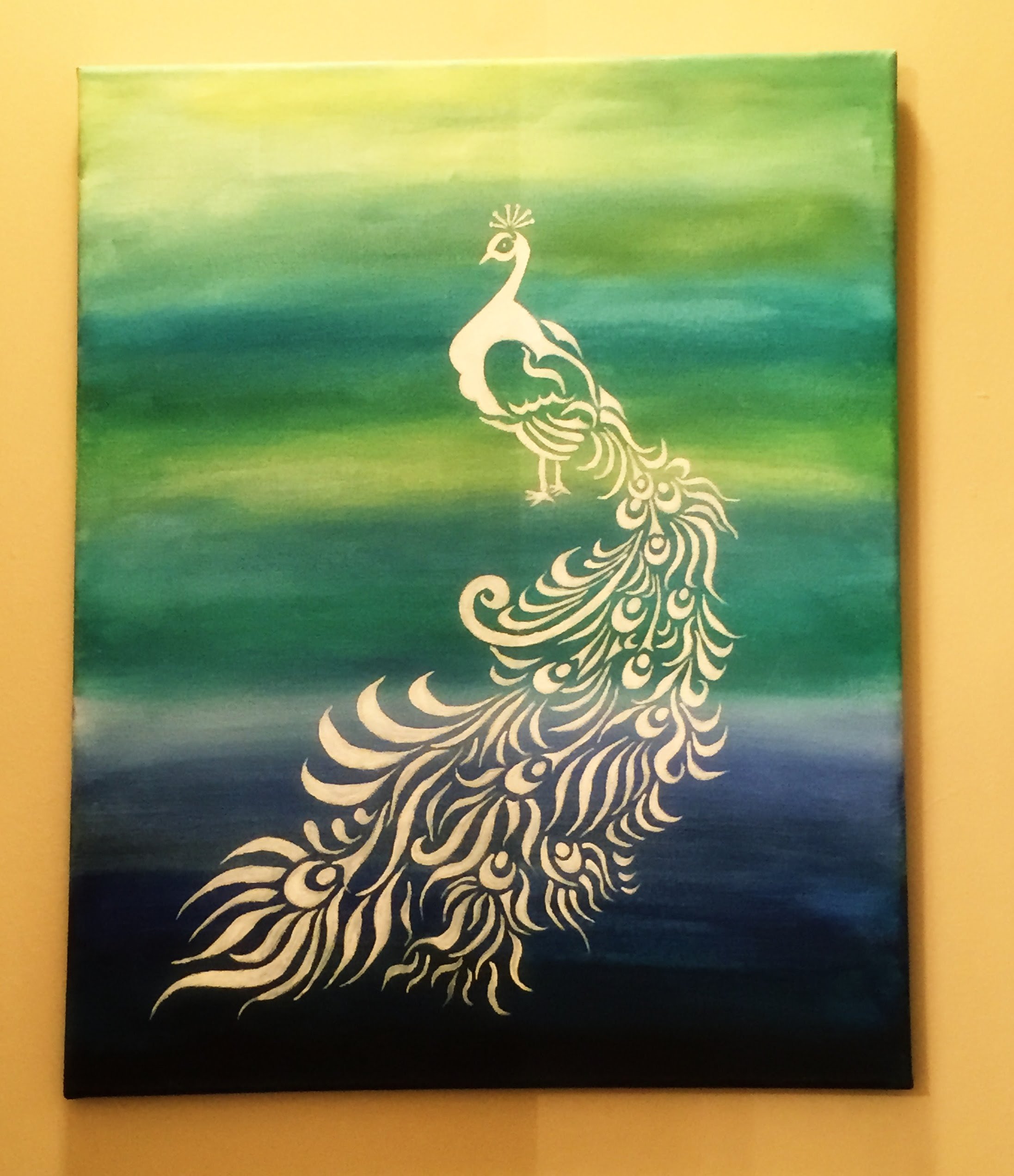 2193x2545 Speed Painting - Large Peacock Painting