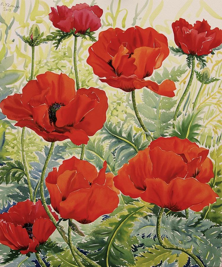 749x900 Large Red Poppies Painting By Christopher Ryland - Large Poppy Painting