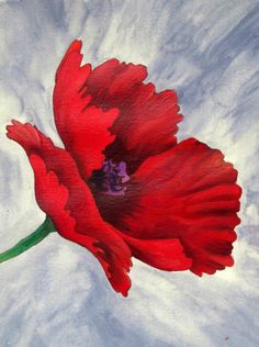 236x316 Large Red Poppy - Large Poppy Painting