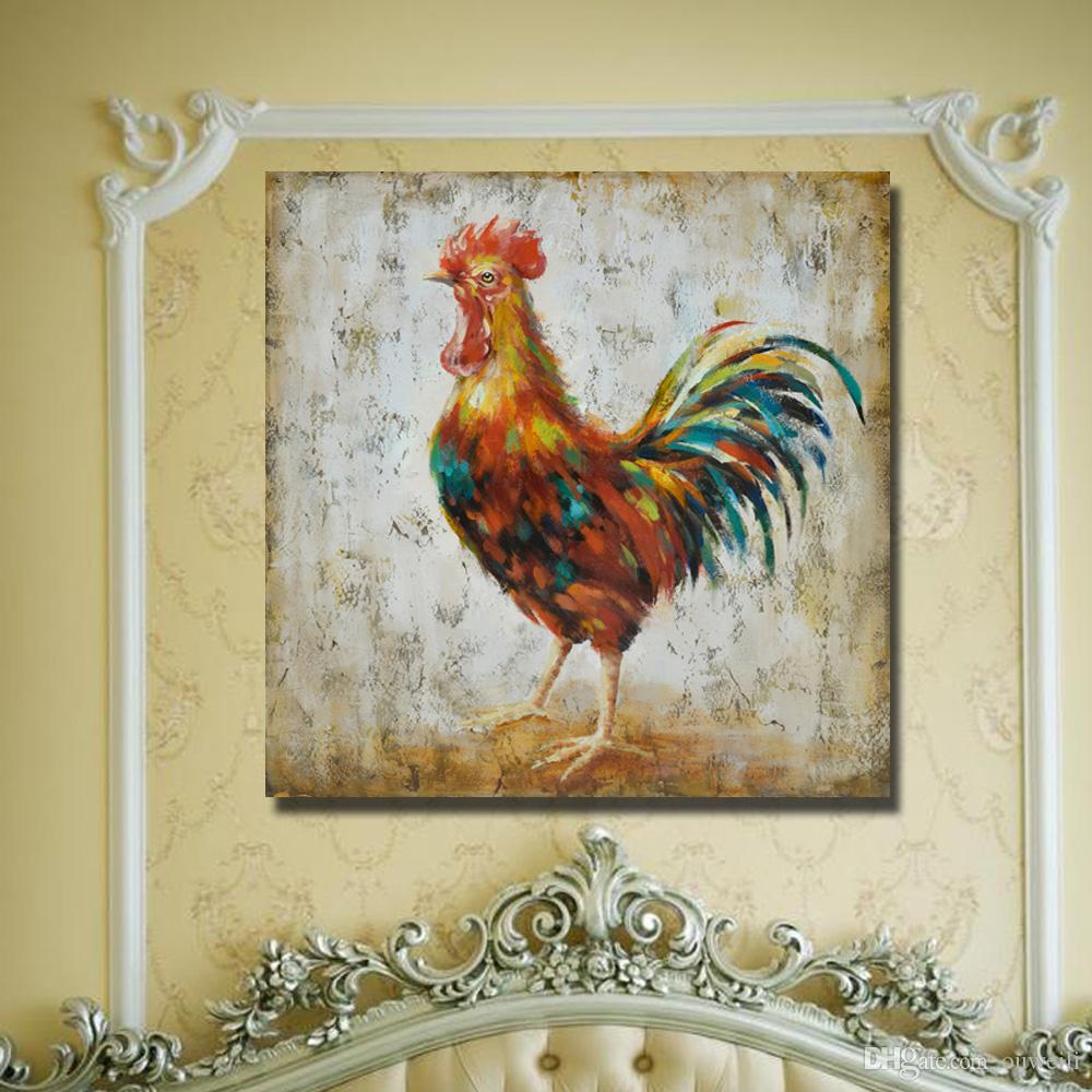 1000x1000 2018 Custom Oil Paintings Realistic Animal Picture Rooster Oil - Large Rooster Painting