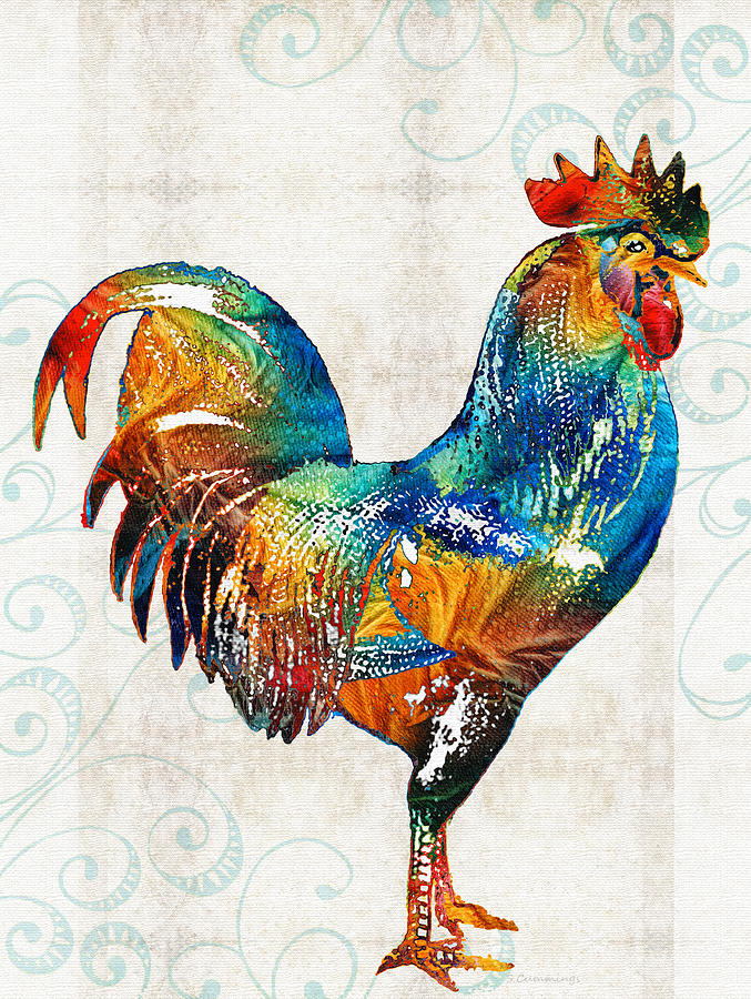 677x900 Rooster Paintings Fine Art America - Large Rooster Painting