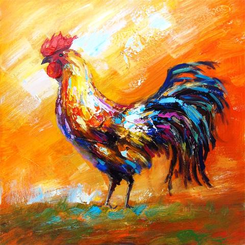 Large Rooster Painting at PaintingValley.com | Explore collection of ...