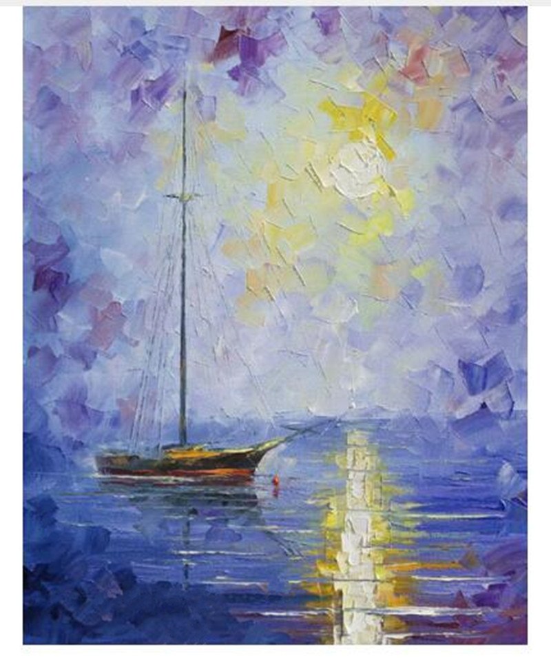 800x955 Knife Large Home Decor Wall Art Canvas Pictures Modern Abstract - Large Sailboat Painting
