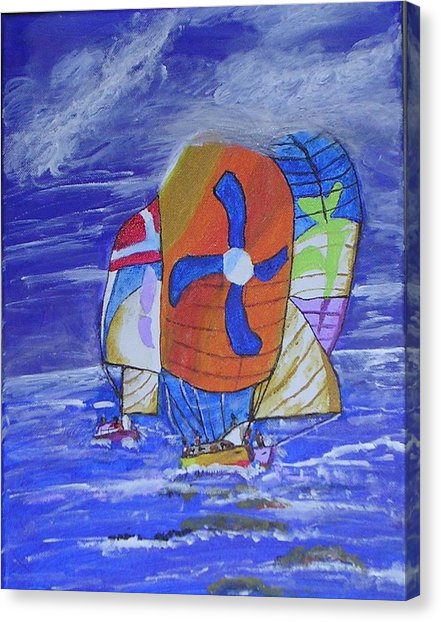 441x622 Large Sailboats Painting By Janet Edwards - Large Sailboat Painting