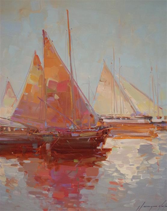 555x700 Sailing Boats Vahe Yeremyan - Large Sailboat Painting